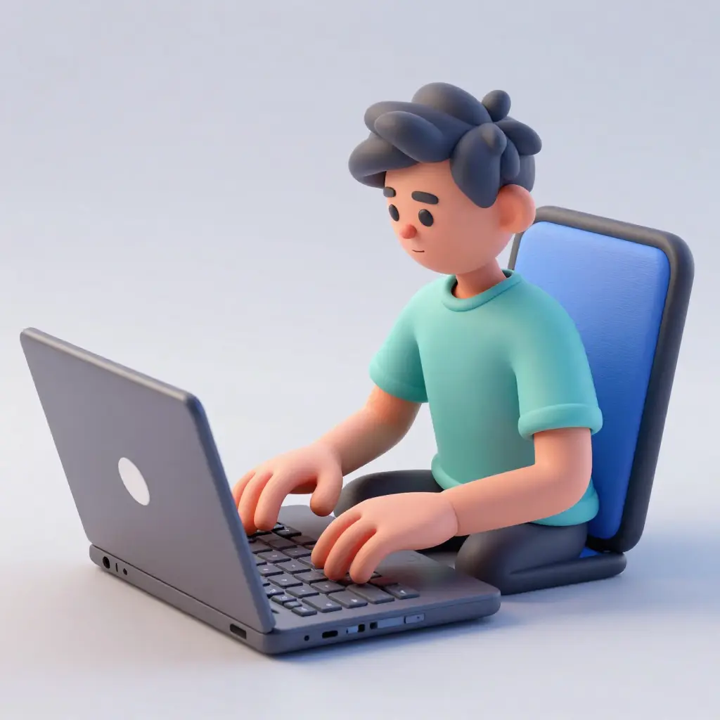 Estudiante trabajando en modelado 3D
